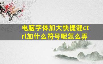 电脑字体加大快捷键ctrl加什么符号呢怎么弄