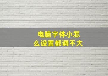 电脑字体小怎么设置都调不大