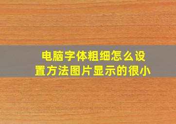 电脑字体粗细怎么设置方法图片显示的很小