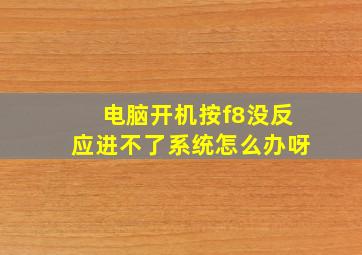 电脑开机按f8没反应进不了系统怎么办呀