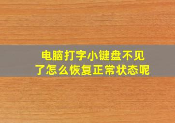 电脑打字小键盘不见了怎么恢复正常状态呢