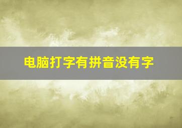 电脑打字有拼音没有字