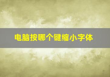 电脑按哪个键缩小字体