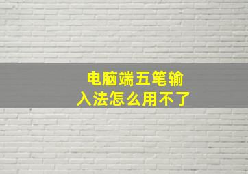 电脑端五笔输入法怎么用不了