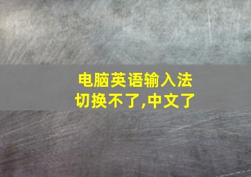 电脑英语输入法切换不了,中文了