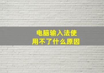 电脑输入法使用不了什么原因