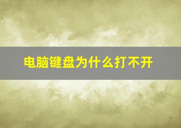 电脑键盘为什么打不开