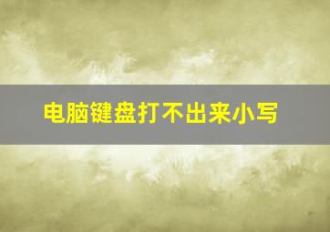 电脑键盘打不出来小写