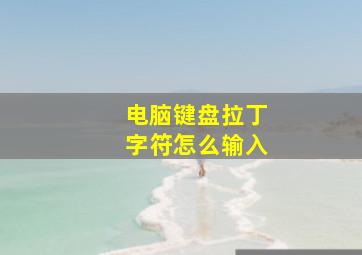 电脑键盘拉丁字符怎么输入