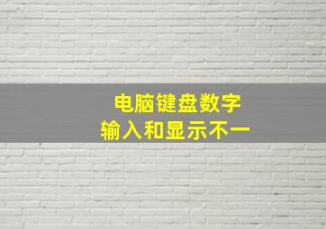 电脑键盘数字输入和显示不一