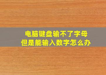 电脑键盘输不了字母但是能输入数字怎么办