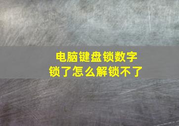 电脑键盘锁数字锁了怎么解锁不了