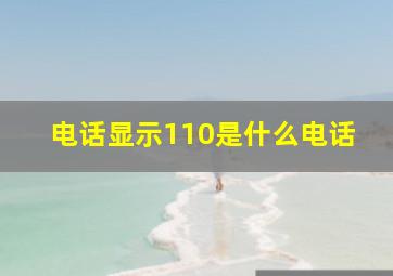 电话显示110是什么电话