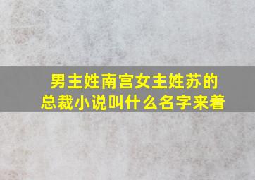 男主姓南宫女主姓苏的总裁小说叫什么名字来着