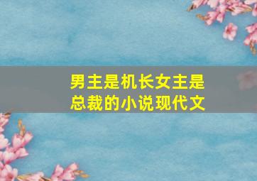 男主是机长女主是总裁的小说现代文