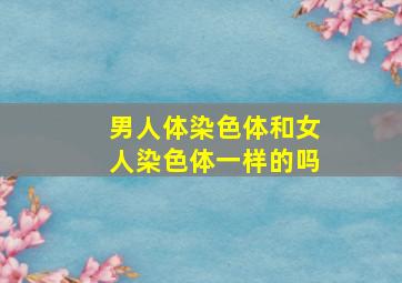 男人体染色体和女人染色体一样的吗