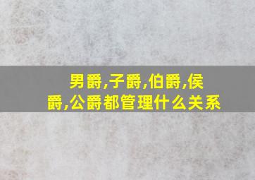 男爵,子爵,伯爵,侯爵,公爵都管理什么关系