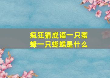 疯狂猜成语一只蜜蜂一只蝴蝶是什么