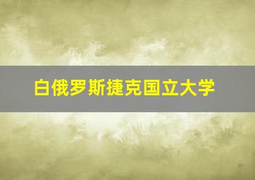 白俄罗斯捷克国立大学