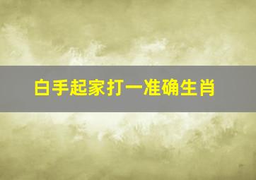 白手起家打一准确生肖