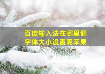 百度输入法在哪里调字体大小设置呢苹果