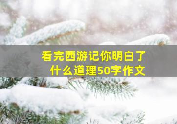 看完西游记你明白了什么道理50字作文