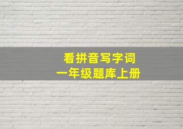 看拼音写字词一年级题库上册