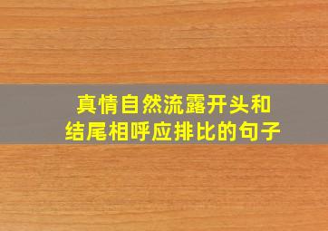 真情自然流露开头和结尾相呼应排比的句子