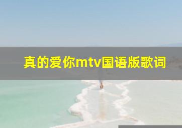 真的爱你mtv国语版歌词