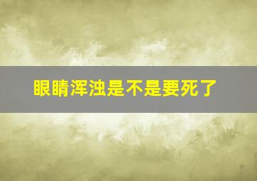 眼睛浑浊是不是要死了