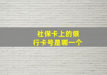 社保卡上的银行卡号是哪一个