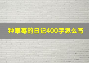 种草莓的日记400字怎么写