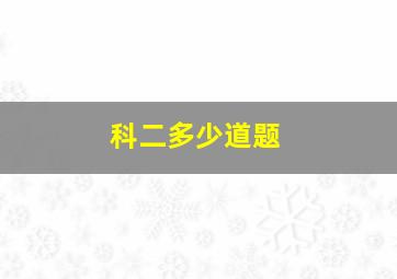 科二多少道题