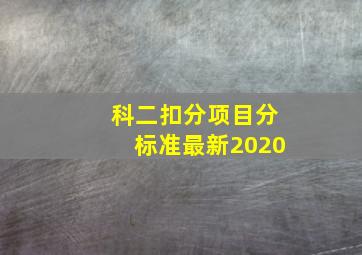 科二扣分项目分标准最新2020