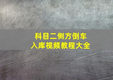 科目二侧方倒车入库视频教程大全