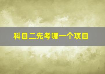 科目二先考哪一个项目