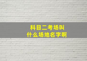 科目二考场叫什么场地名字啊