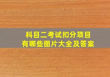 科目二考试扣分项目有哪些图片大全及答案