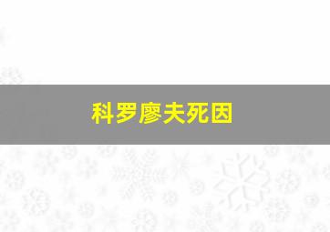 科罗廖夫死因