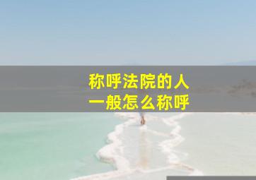 称呼法院的人一般怎么称呼