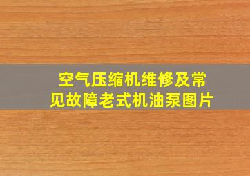 空气压缩机维修及常见故障老式机油泵图片