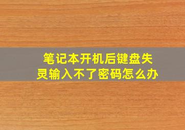 笔记本开机后键盘失灵输入不了密码怎么办