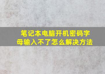 笔记本电脑开机密码字母输入不了怎么解决方法