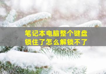 笔记本电脑整个键盘锁住了怎么解锁不了