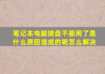 笔记本电脑键盘不能用了是什么原因造成的呢怎么解决