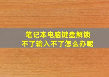 笔记本电脑键盘解锁不了输入不了怎么办呢