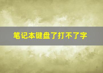 笔记本键盘了打不了字