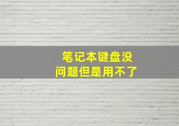 笔记本键盘没问题但是用不了