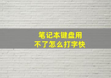 笔记本键盘用不了怎么打字快