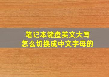 笔记本键盘英文大写怎么切换成中文字母的